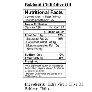 Baklouti Green Chili Fused Olive Oil - Image 2